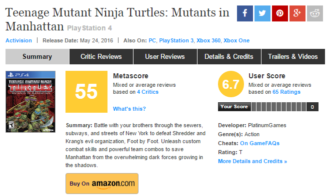 TMNT: Mutants in Manhattan назвали самой слабой игрой Platinum Games - Изображение 2 TMNT: Mutants in Manhattan назвали самой слабой игрой Platinum Games - Изображение 2