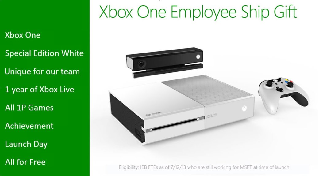 Сотрудники Microsoft получат в подарок белую консоль Xbox One - Изображение 1 Сотрудники Microsoft получат в подарок белую консоль Xbox One - Изображение 1